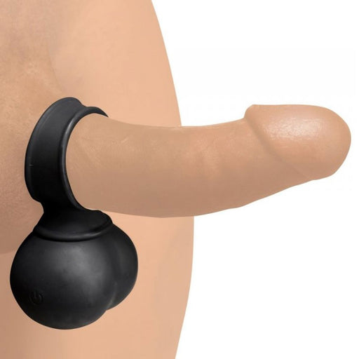 Trinity Vibes 28x Vibrierender Ballstretcher - Schwarz Silikon - Erotiekvoordeel.nl