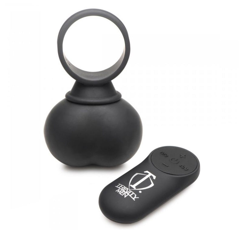 Trinity Vibes 28x Ball Stretcher vibrante - Nero in silicone - Erotiekvoordeel.nl