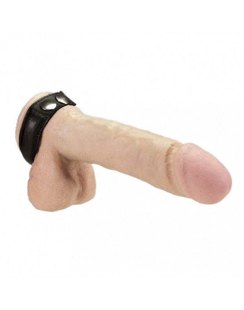 Rimba - Verzwaarde Lederen Cockring - Gewicht 130 gram - Verstelbaar-Erotiekvoordeel.nl