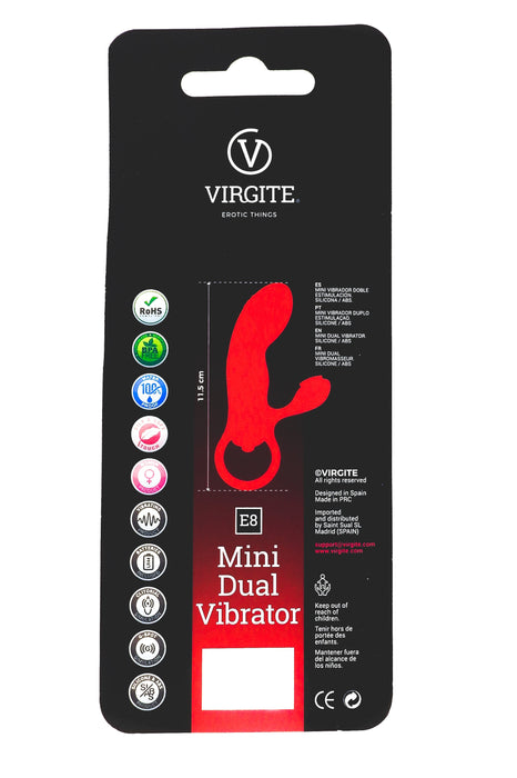 Virgite - Mini Vibrator Met Clitoris Borsteltje - Zwart-Erotiekvoordeel.nl