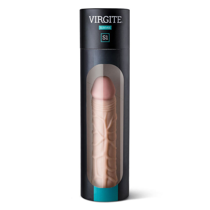 Virgite - Realistische Penis Sleeve 16.5 cm - Lichte Huidskleur-Erotiekvoordeel.nl