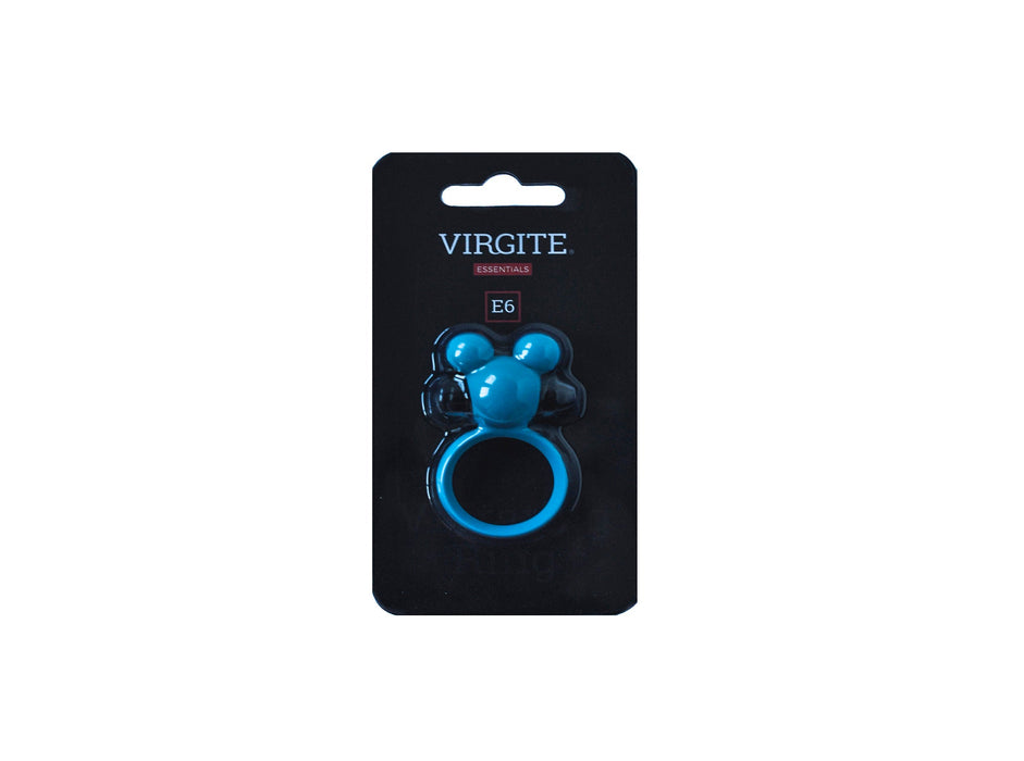 Virgite - Vibrerende Cockring Waterdicht Met clitoris Stimulator - Blauw-Erotiekvoordeel.nl
