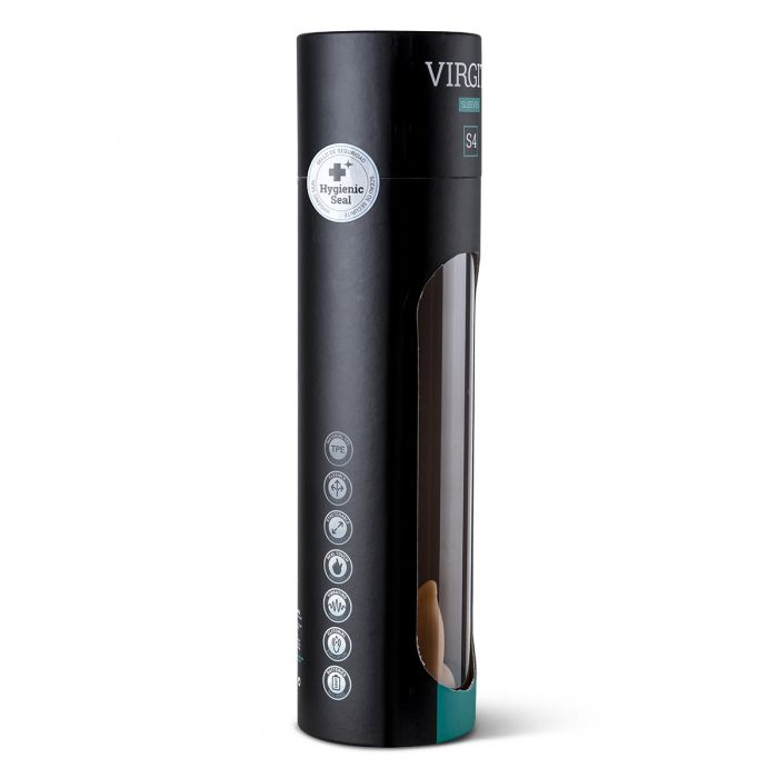 Virgite - Vibrerende penis sleeve die echt aanvoelt Met clitoris Stimulator 20 cm - Lichte Huidskleur-Erotiekvoordeel.nl