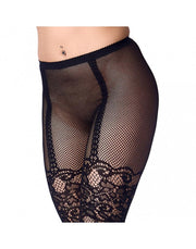 Amorable - Visnet Panty Met ingeweven Kousen band En jarretel details-Erotiekvoordeel.nl