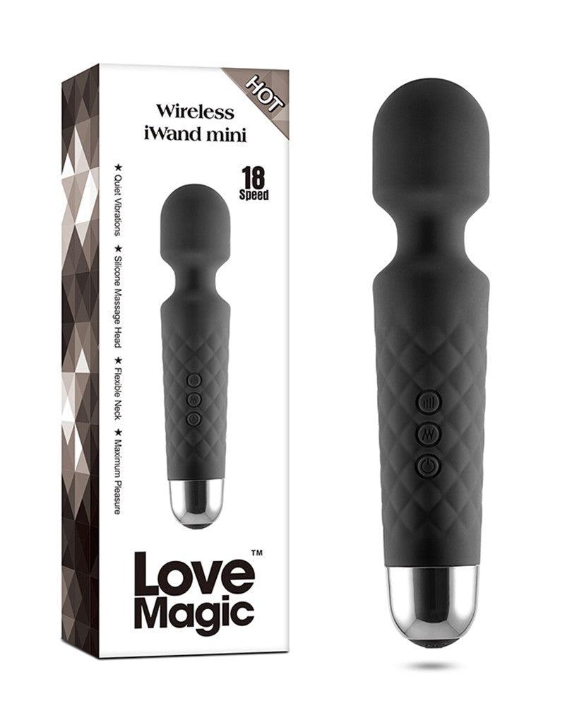 iWand Mini Wand Vibrator - Zwart-Erotiekvoordeel.nl